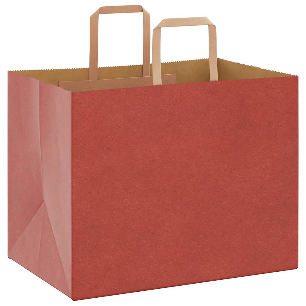 Sacchetti di Carta 50 pz con Manici Rossi 32x22x24 cm