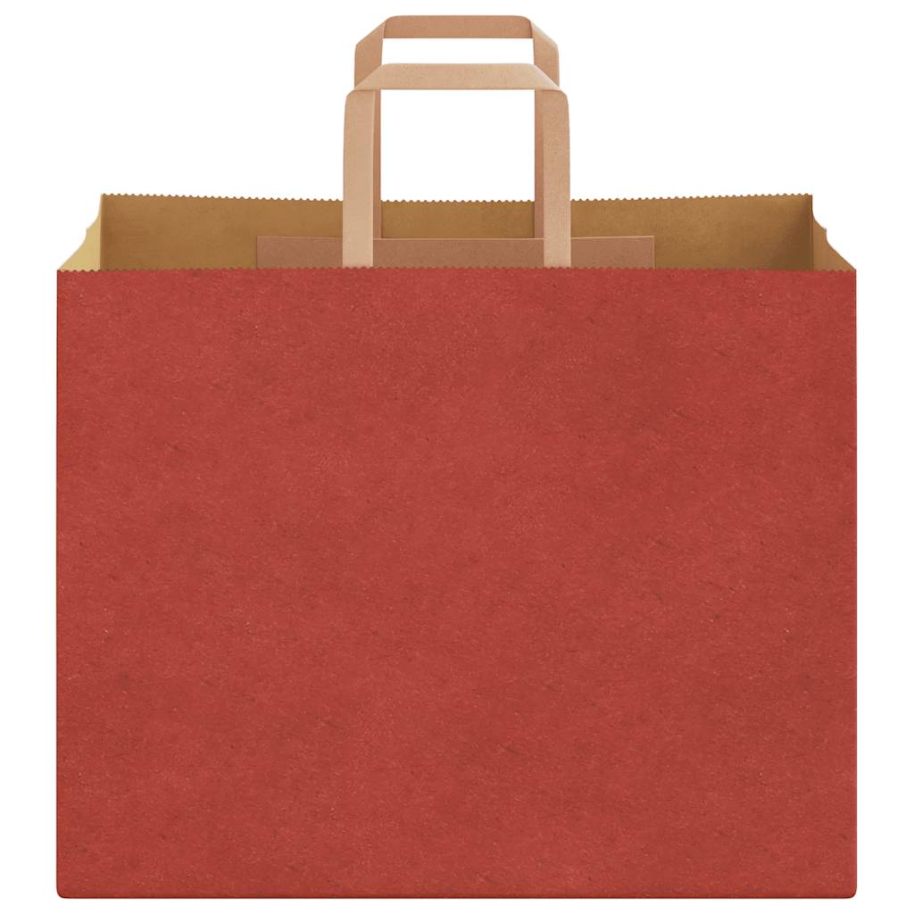 Sacchetti di Carta 50 pz con Manici Rossi 32x22x24 cm