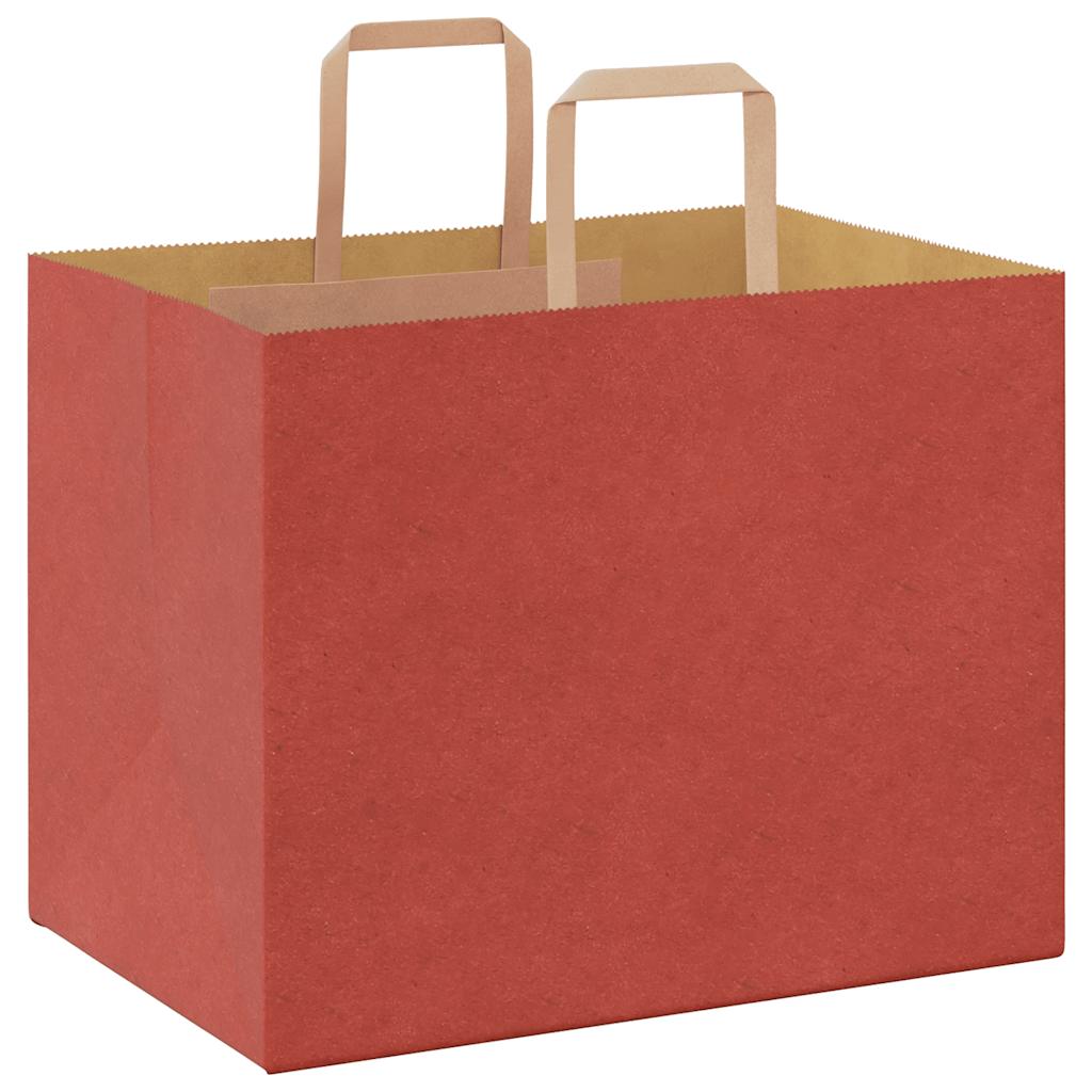 Sacchetti di Carta 50 pz con Manici Rossi 32x22x24 cm