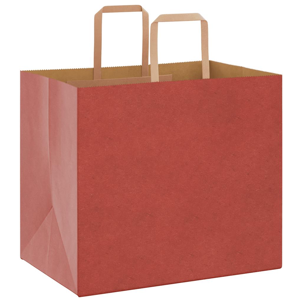 Sacchetti di Carta 50 pz con Manici Rossi 32x22x28 cm