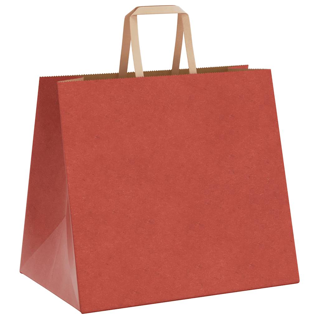 Sacchetti di Carta 50 pz con Manici Rossi 32x22x28 cm