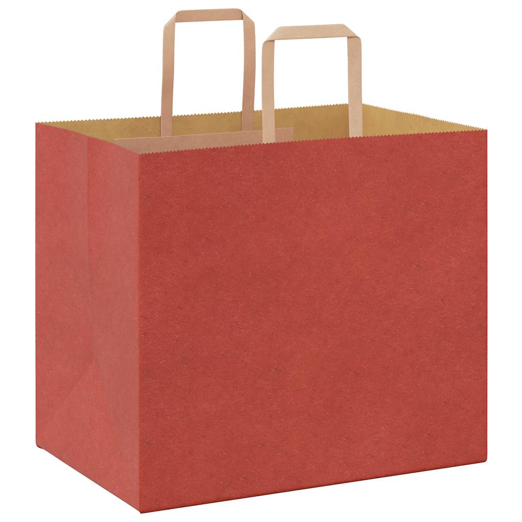 Sacchetti di Carta 50 pz con Manici Rossi 32x22x28 cm