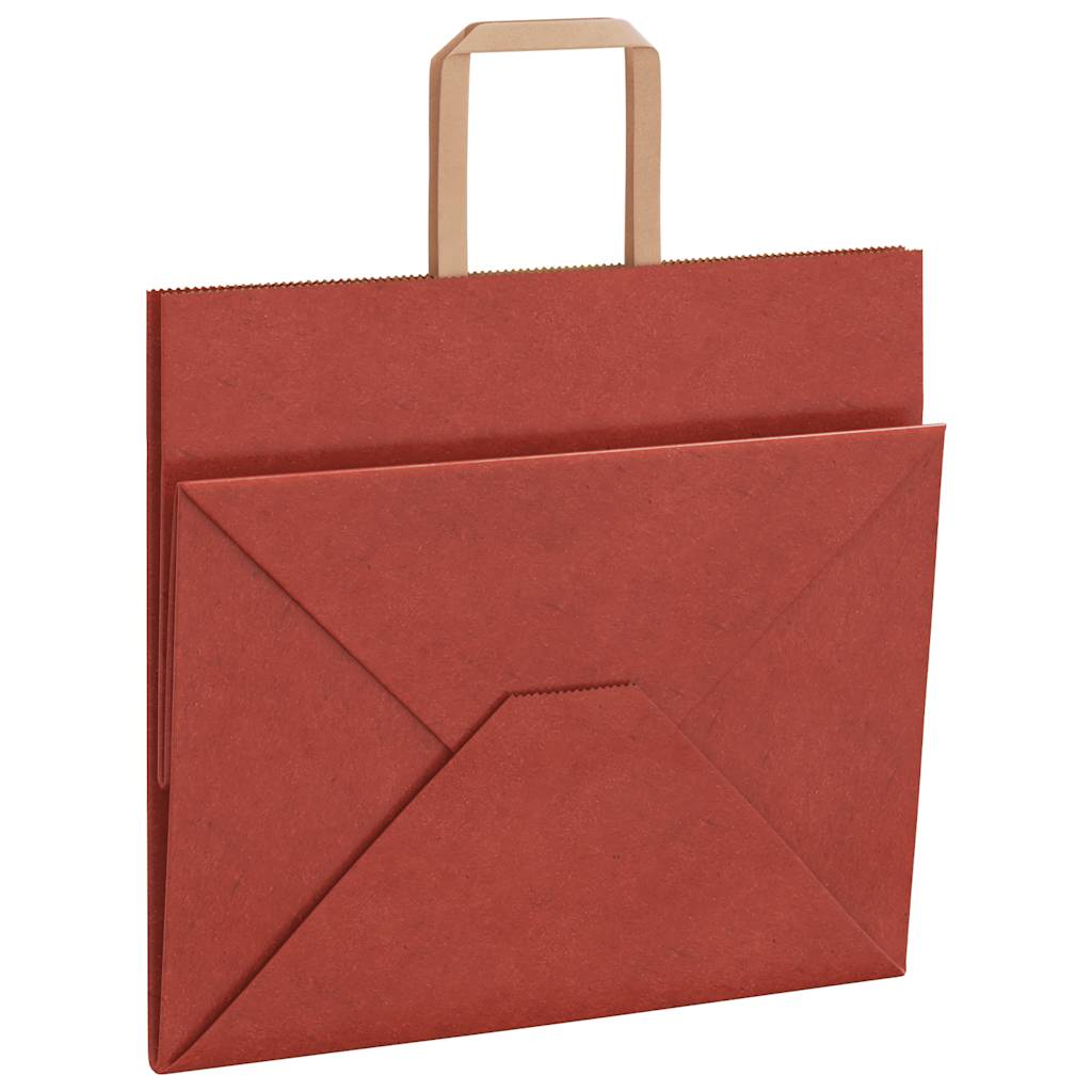 Sacchetti di Carta 50 pz con Manici Rossi 32x22x28 cm