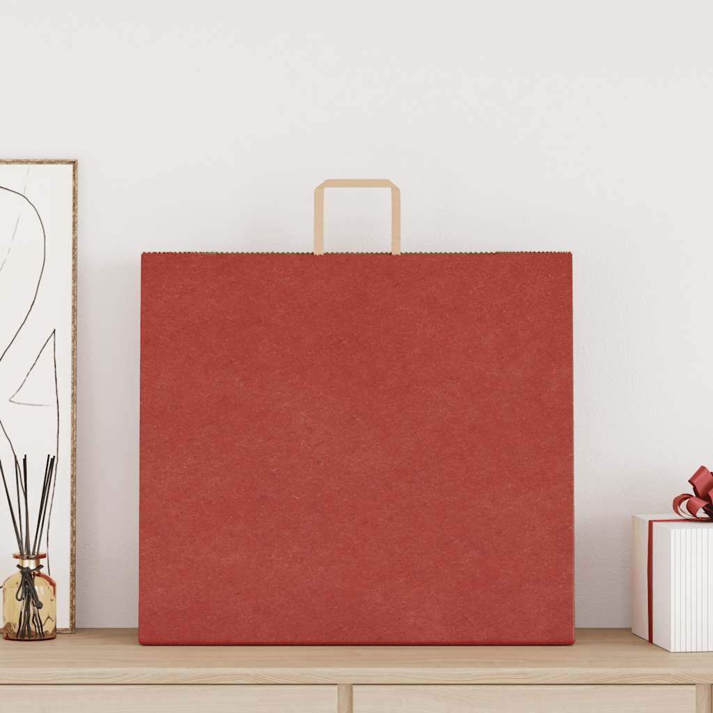 Sacchetti di Carta 50 pz con Manici Rossi 54x15x49 cm