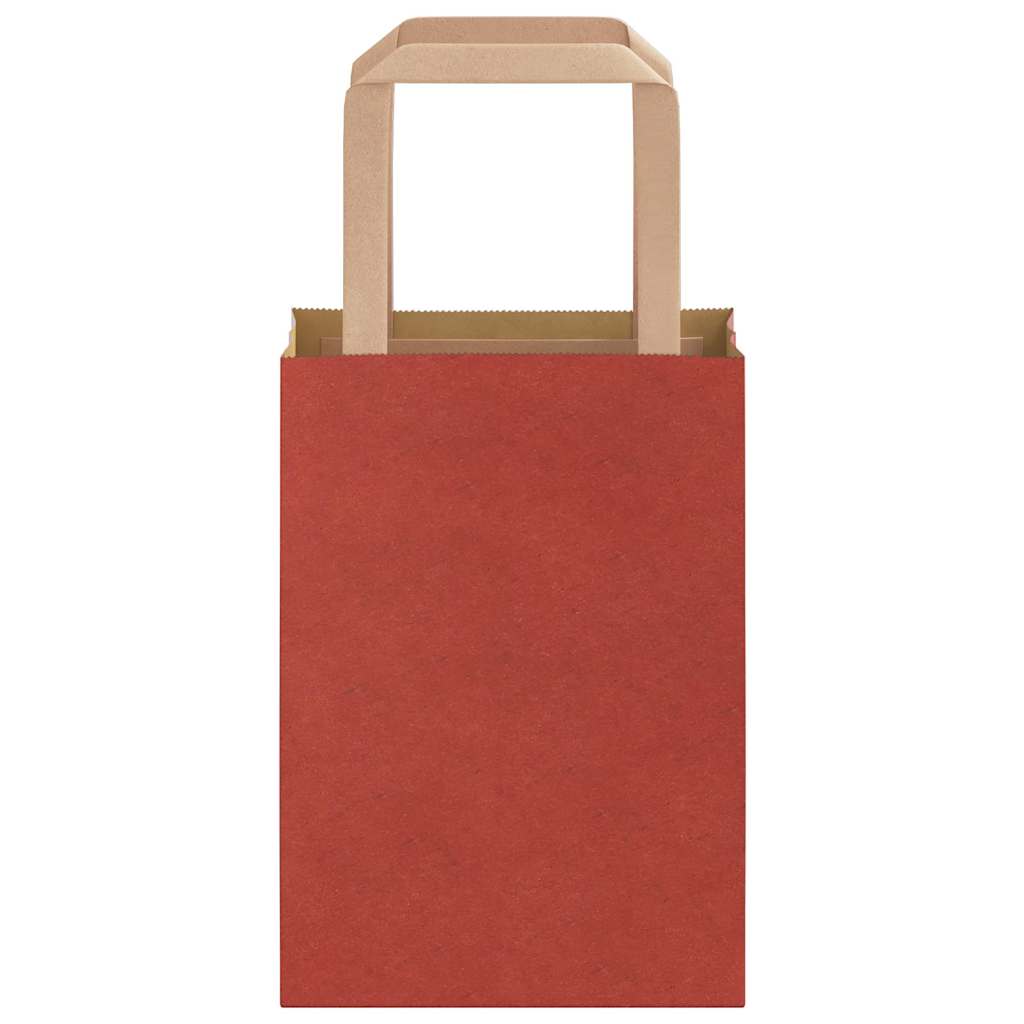 Sacchetti di Carta 250 pz con Manici Rossi 15x8x21 cm