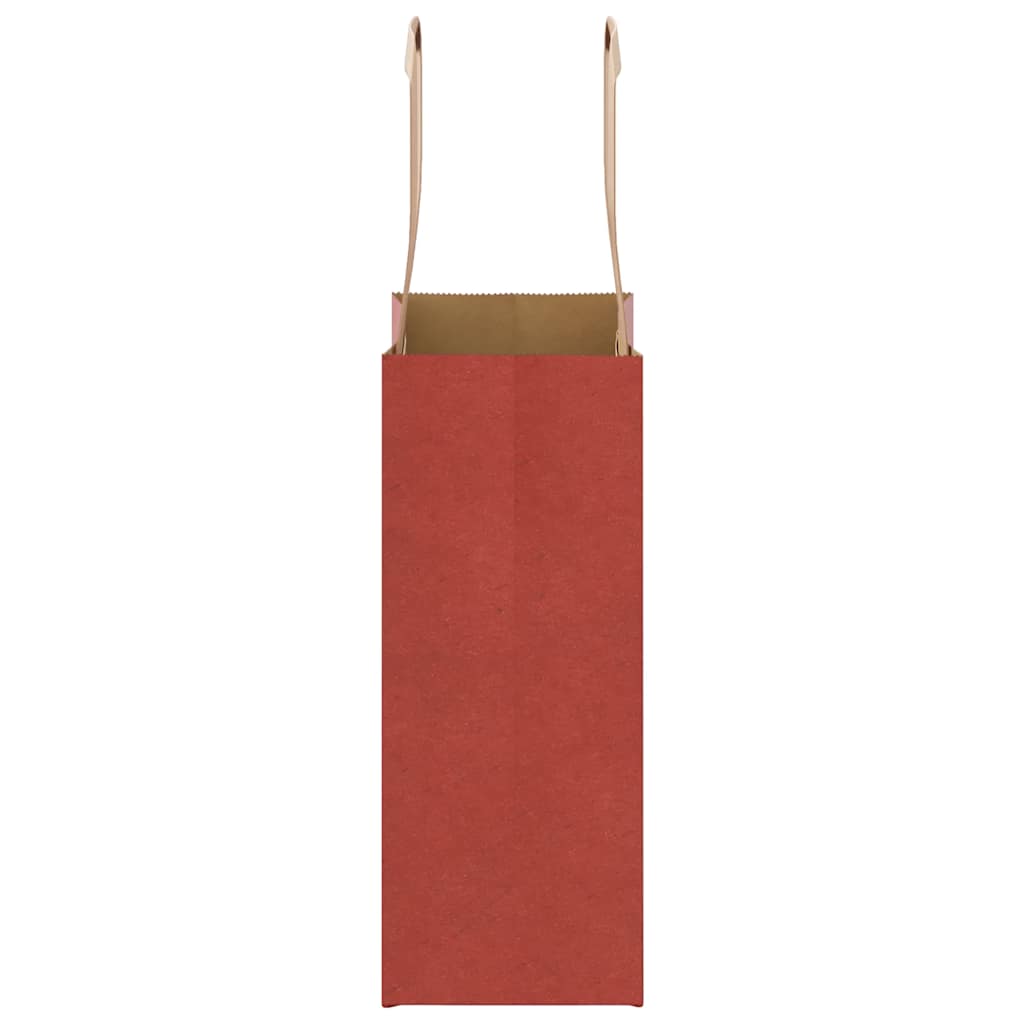 Sacchetti di Carta 250 pz con Manici Rossi 15x8x21 cm