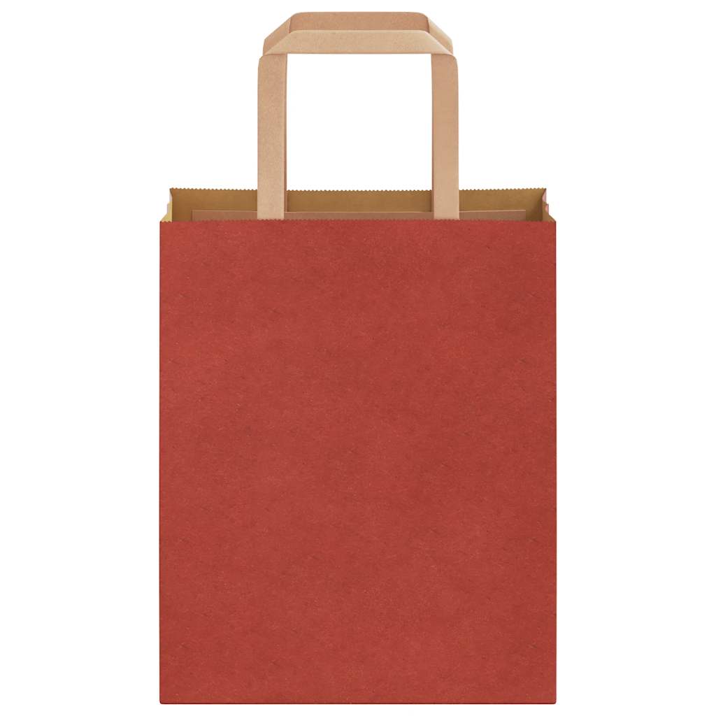 Sacchetti di Carta 250 pz con Manici Rossi 18x8x22 cm