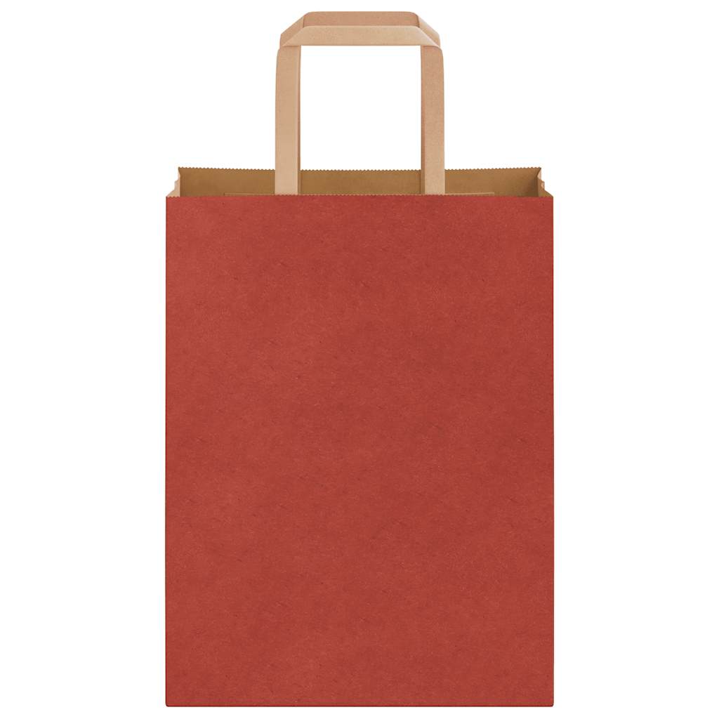 Sacchetti di Carta 250 pz con Manici Rossi 21x11x28 cm