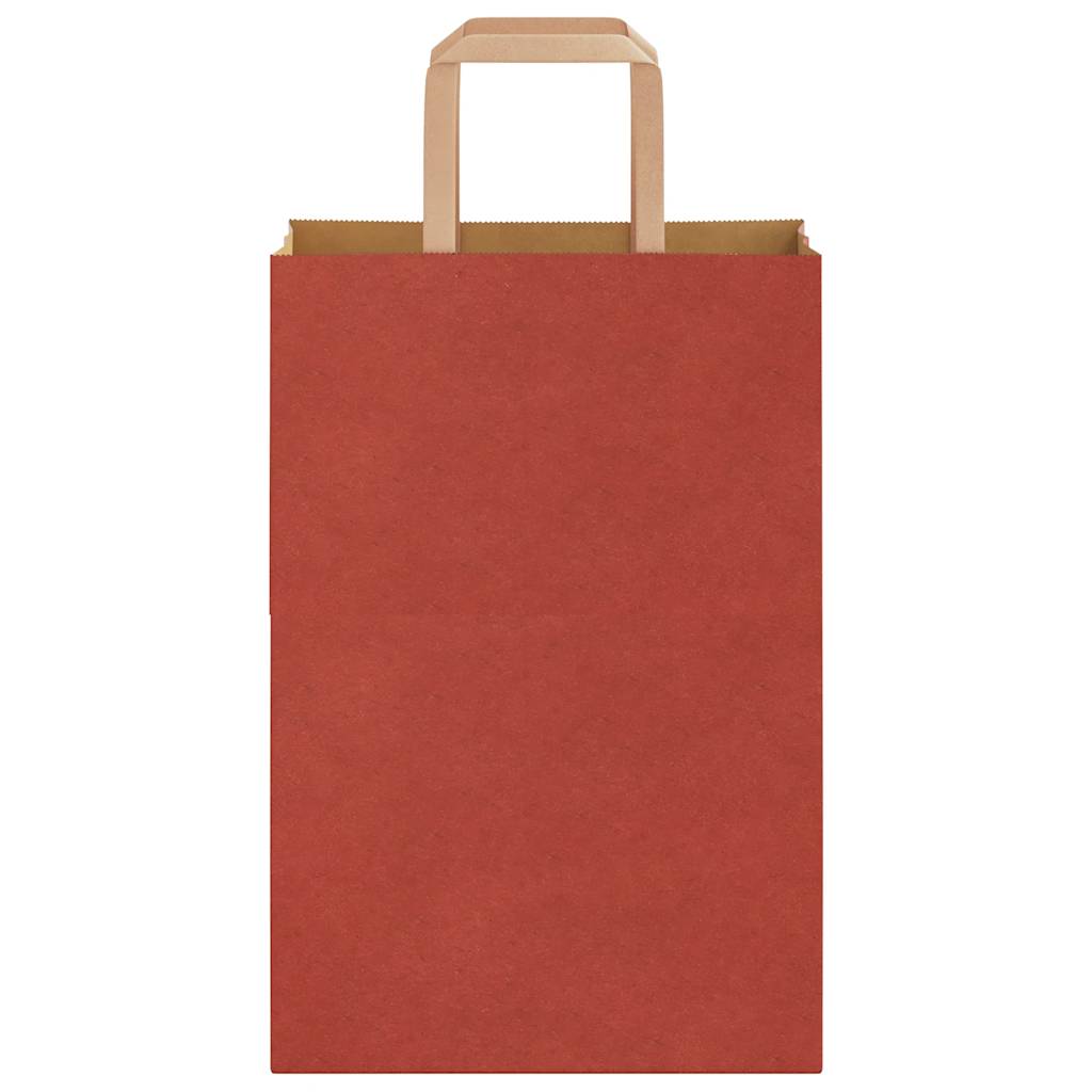 Sacchetti di Carta 250 pz con Manici Rossi 21x11x31 cm