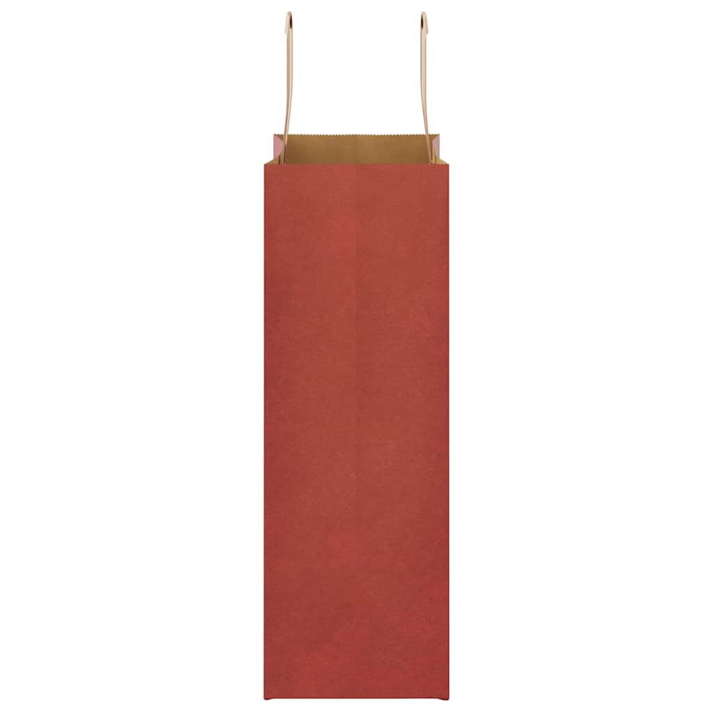 Sacchetti di Carta 250 pz con Manici Rossi 21x11x31 cm
