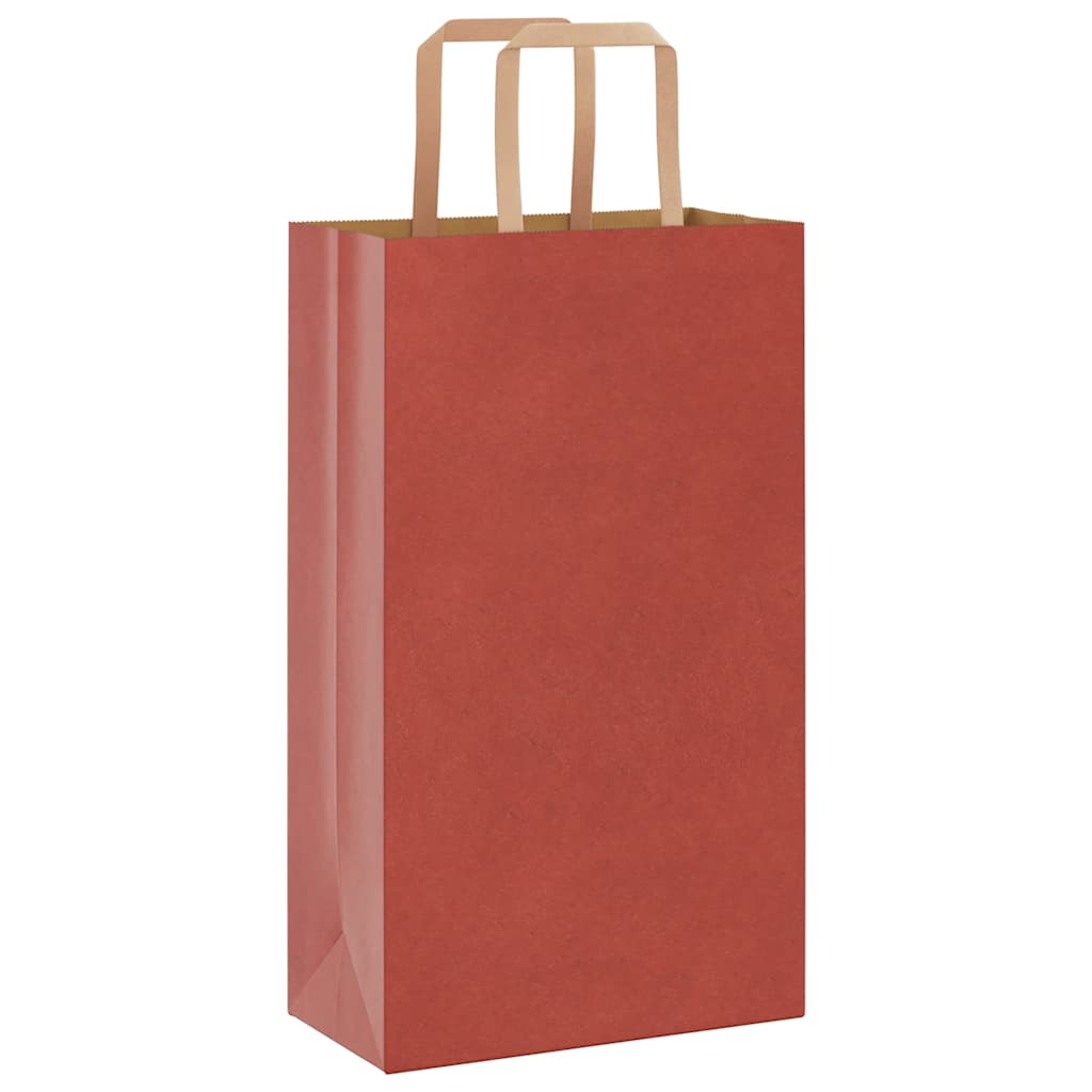 Sacchetti di Carta 250 pz con Manici Rossi 21x11x36 cm
