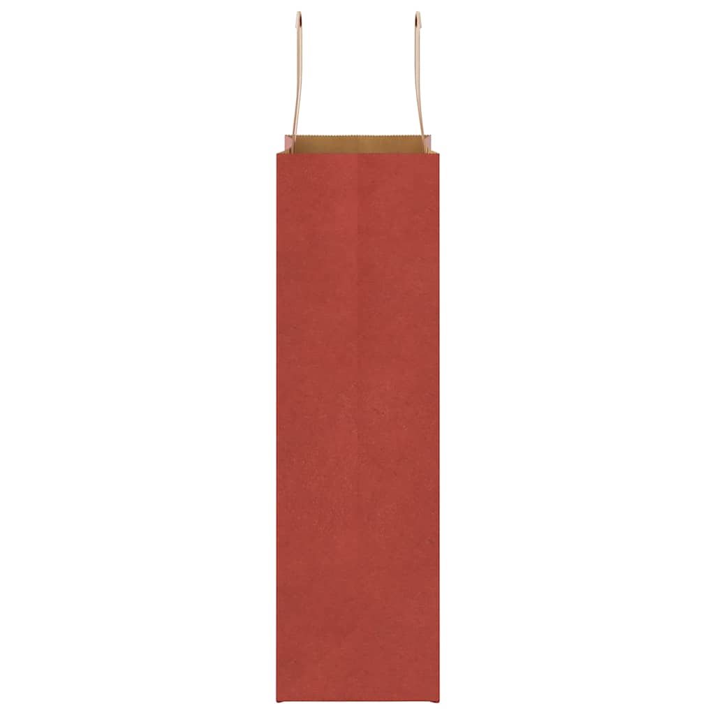 Sacchetti di Carta 250 pz con Manici Rossi 21x11x36 cm
