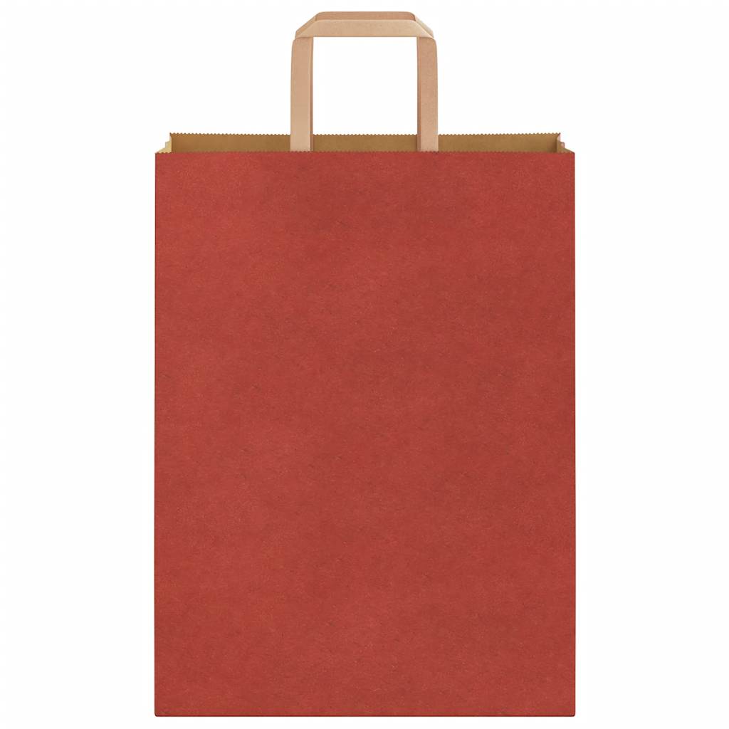 Sacchetti di Carta 250 pz con Manici Rossi 26x12x35 cm