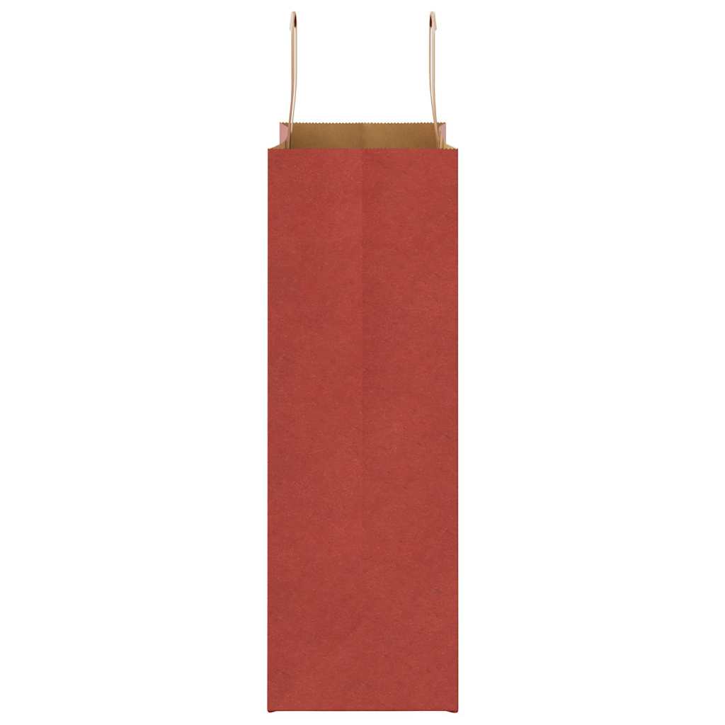 Sacchetti di Carta 250 pz con Manici Rossi 26x12x35 cm