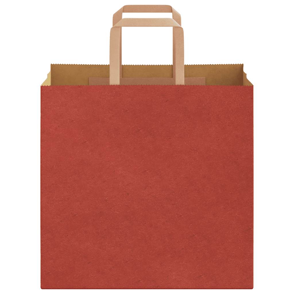 Sacchetti di Carta 250 pz con Manici Rossi 26x17x25 cm