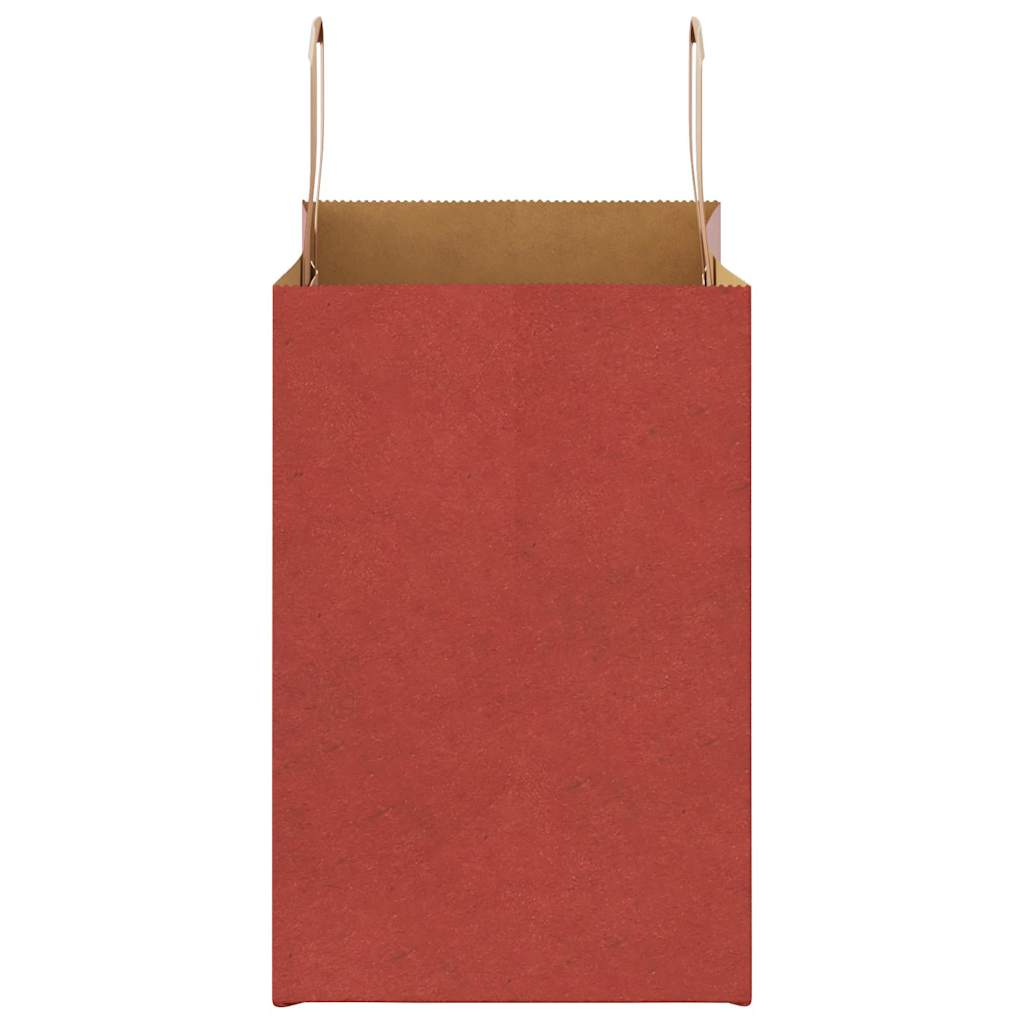 Sacchetti di Carta 250 pz con Manici Rossi 26x17x25 cm