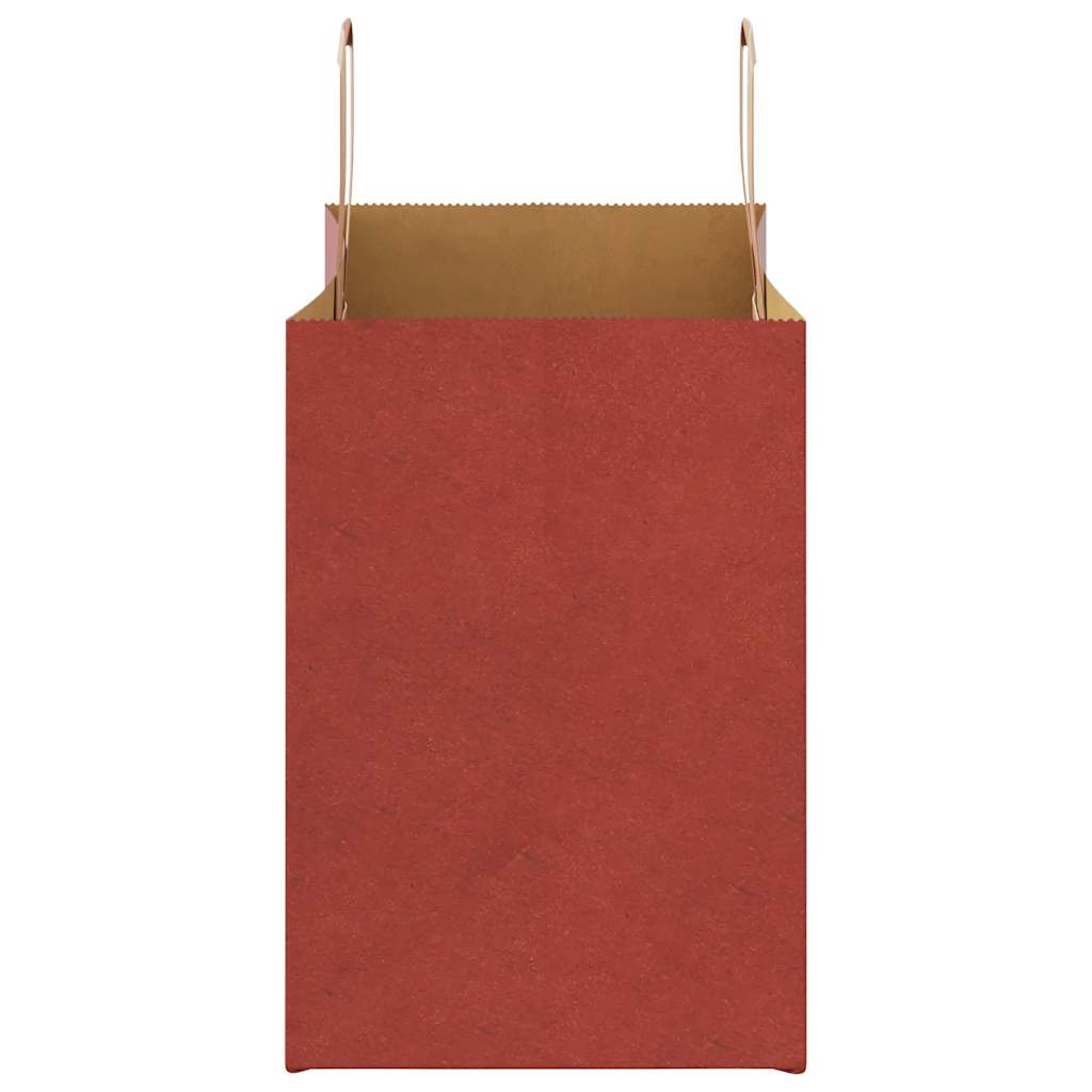 Sacchetti di Carta 250 pz con Manici Rossi 32x17x25 cm