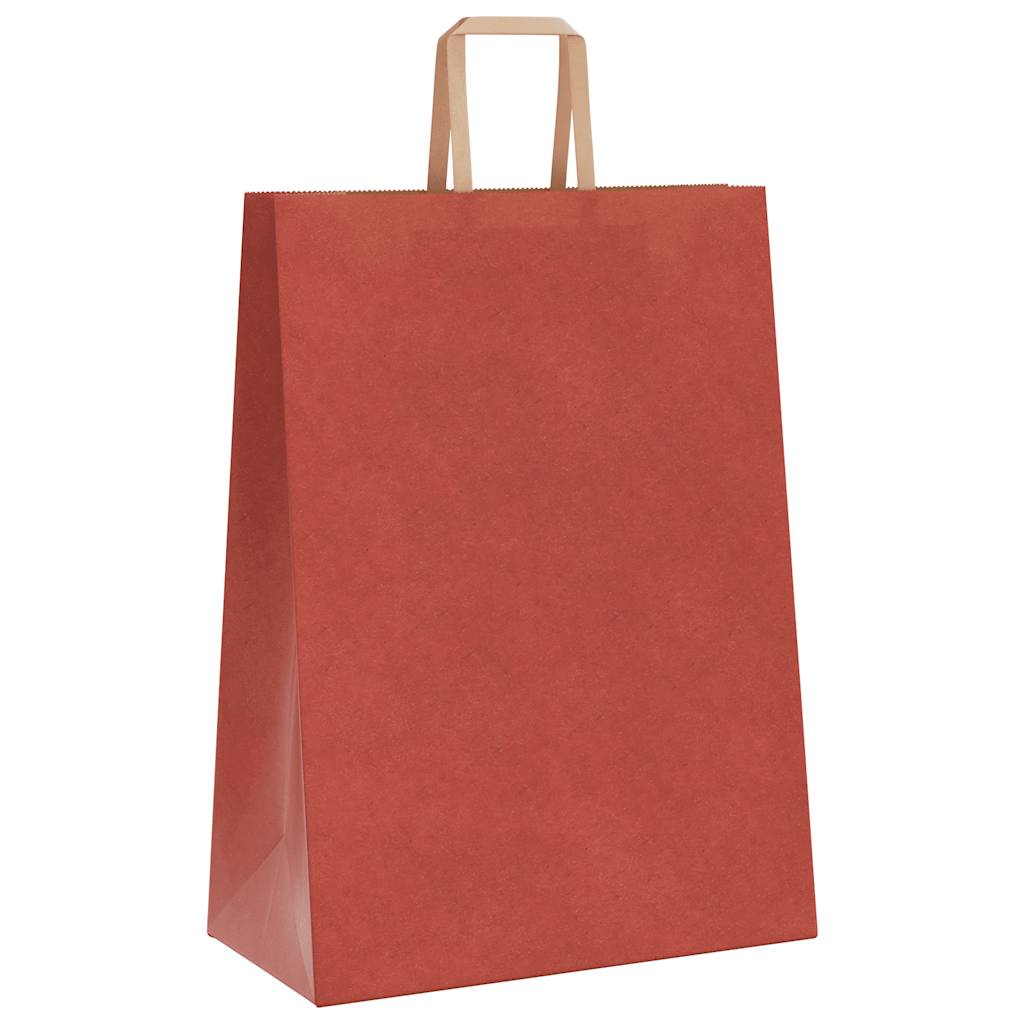 Sacchetti di Carta 250 pz con Manici Rossi 32x17x44 cm