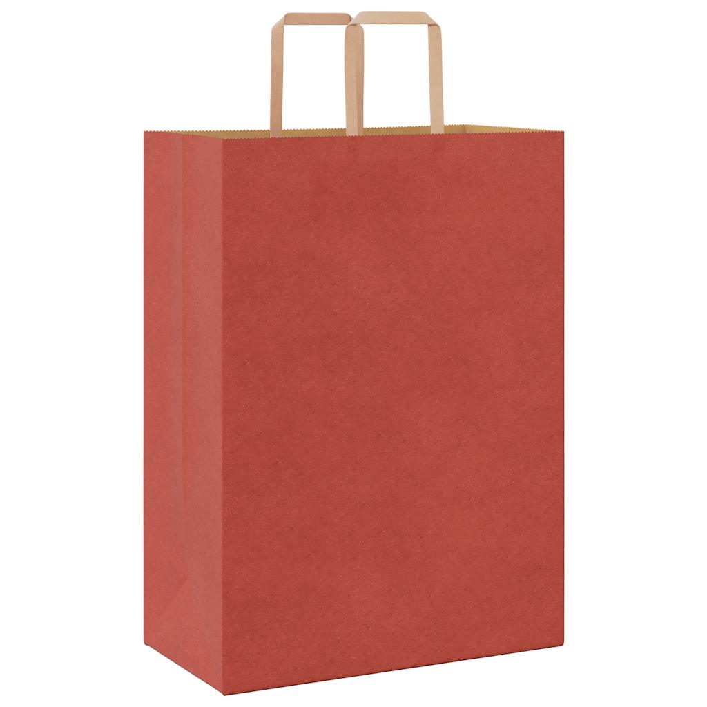 Sacchetti di Carta 250 pz con Manici Rossi 32x17x44 cm