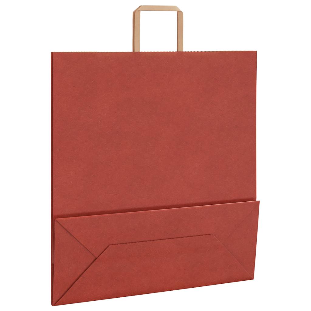 Sacchetti di Carta 250 pz con Manici Rossi 45x17x48 cm