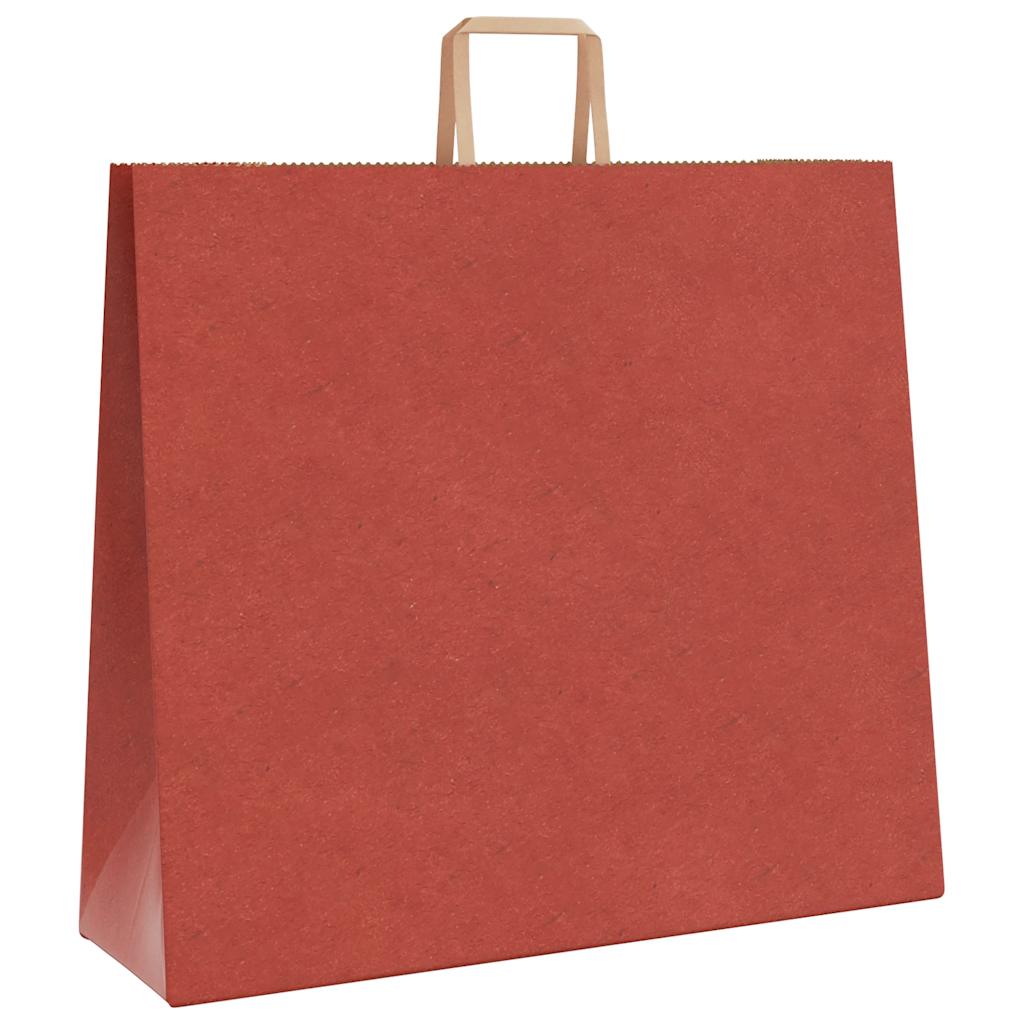 Sacchetti di Carta 250 pz con Manici Rossi 54x15x49 cm