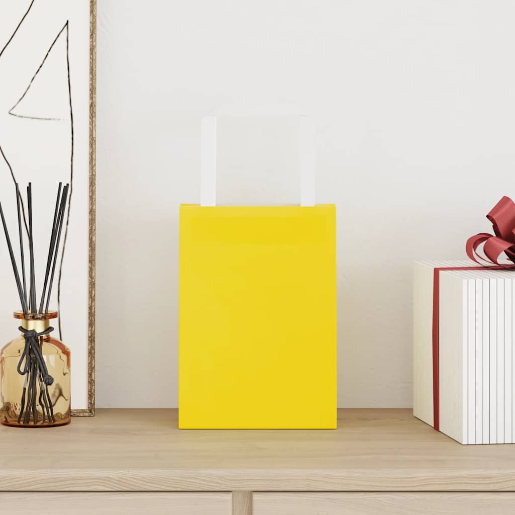 Sacchetti di Carta 50 pz con Manici Gialli 15x8x21 cm