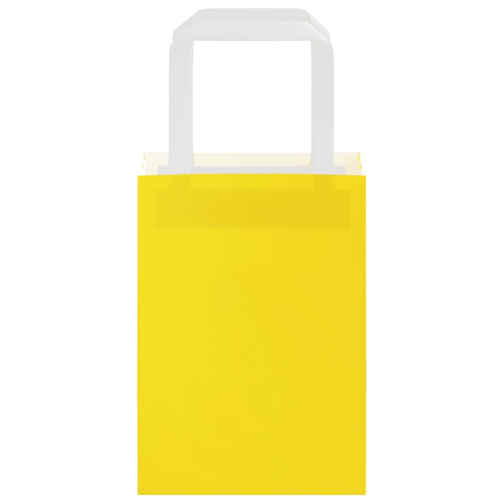 Sacchetti di Carta 50 pz con Manici Gialli 15x8x21 cm