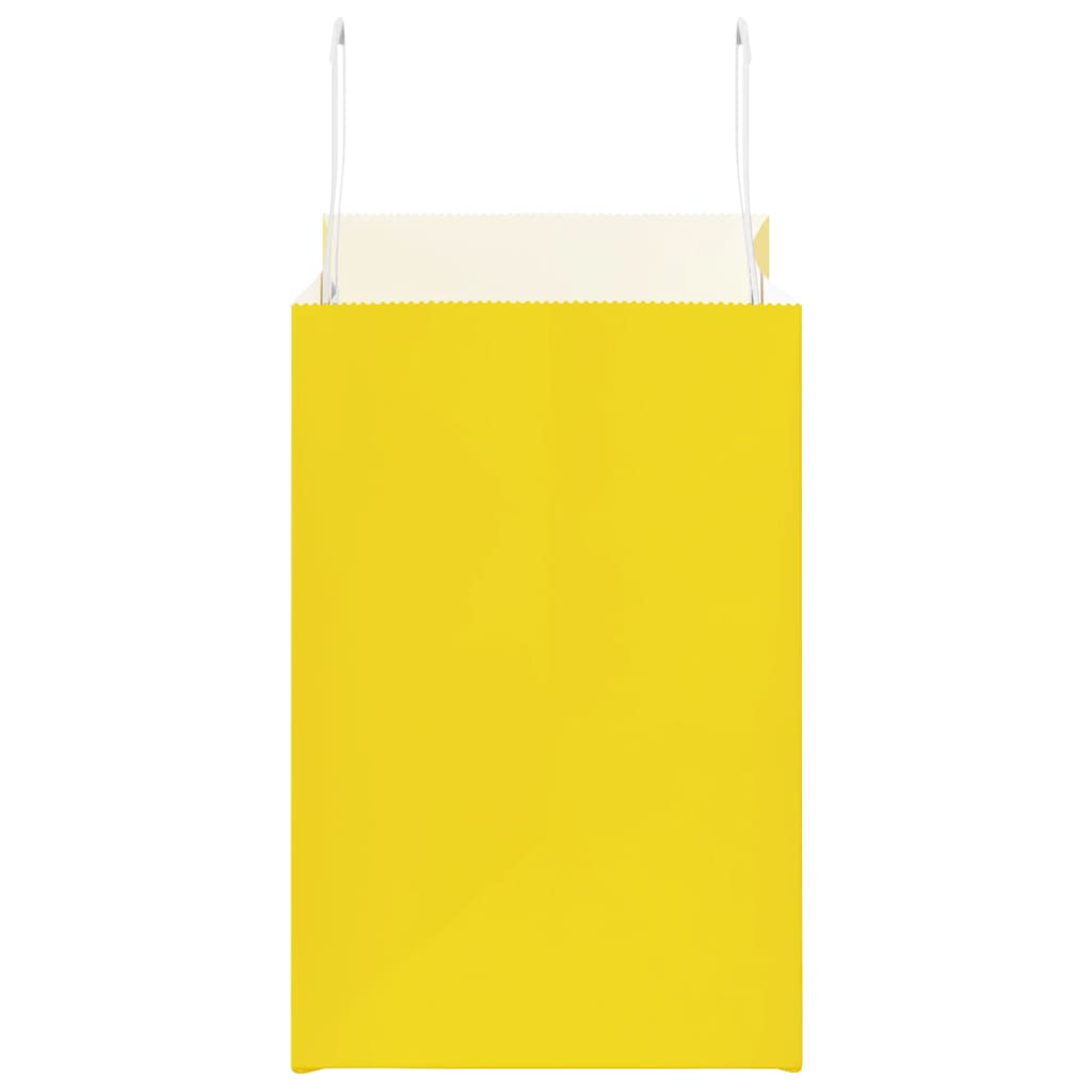 Sacchetti di Carta 50 pz con Manici Gialli 26x17x25 cm