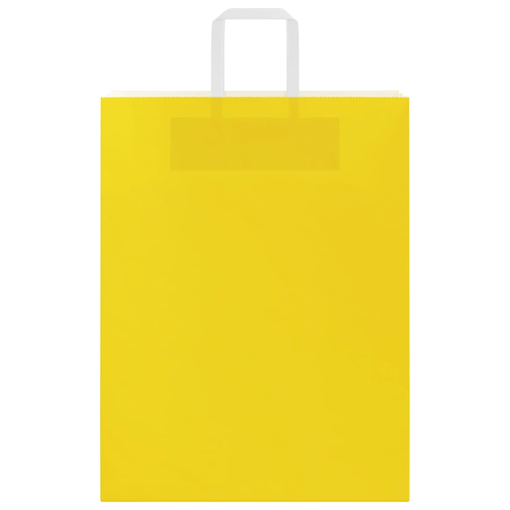 Sacchetti di Carta 50 pz con Manici Gialli 32x12x42 cm