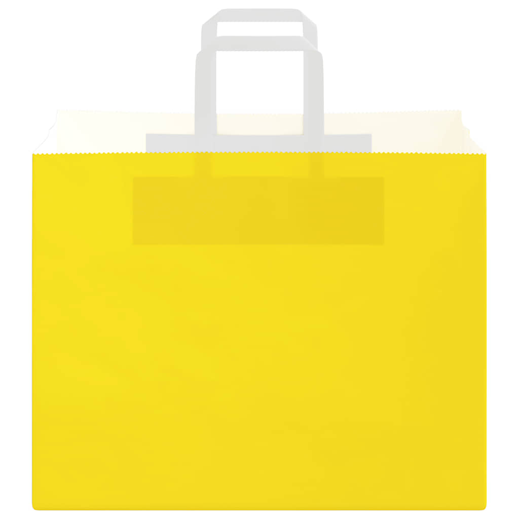 Sacchetti di Carta 50 pz con Manici Gialli 32x22x24 cm
