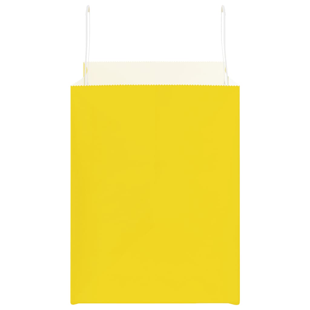 Sacchetti di Carta 50 pz con Manici Gialli 32x22x28 cm