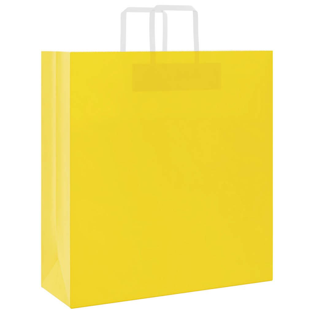 Sacchetti di Carta 50 pz con Manici Gialli 45x17x48 cm