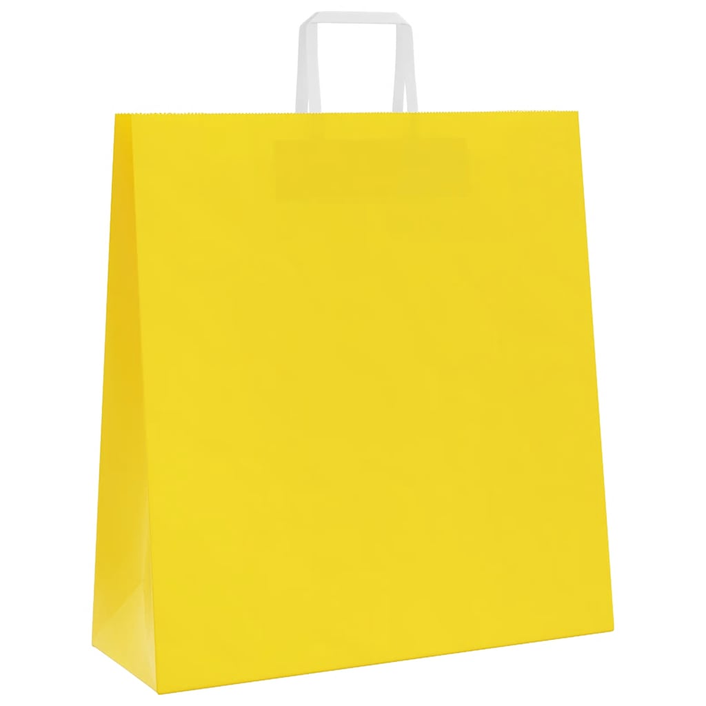 Sacchetti di Carta 50 pz con Manici Gialli 45x17x48 cm