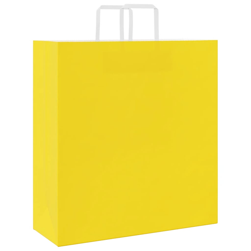 Sacchetti di Carta 50 pz con Manici Gialli 45x17x48 cm
