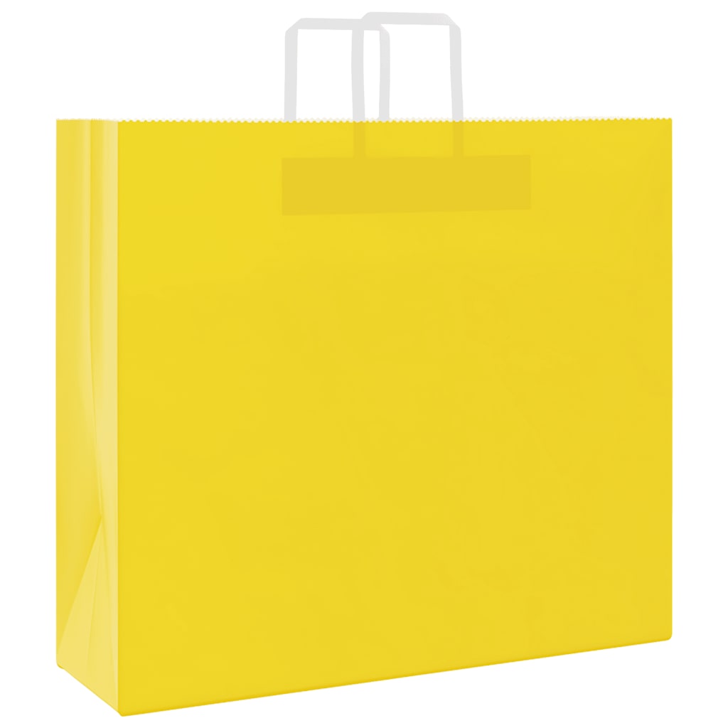 Sacchetti di Carta 50 pz con Manici Gialli 54x15x49 cm