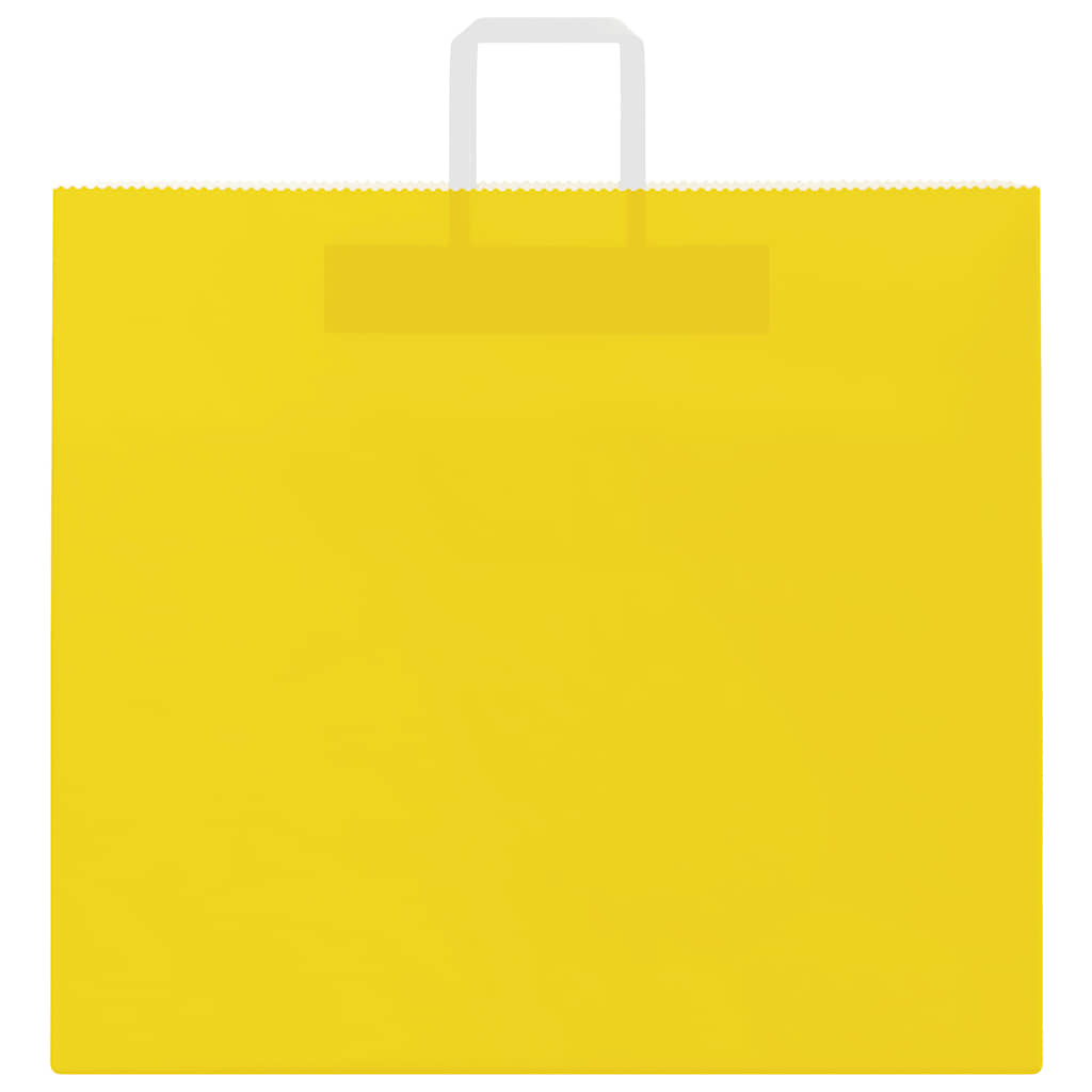 Sacchetti di Carta 50 pz con Manici Gialli 54x15x49 cm