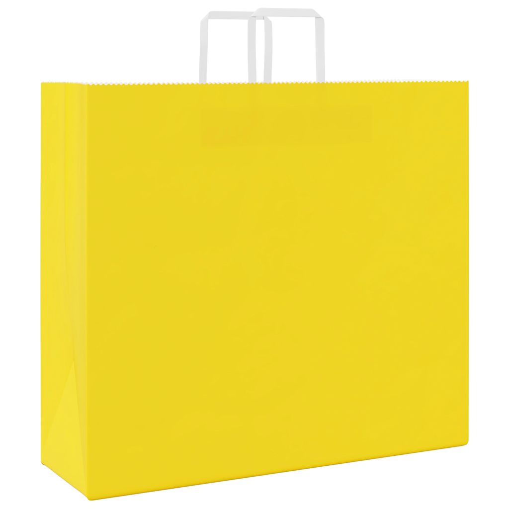 Sacchetti di Carta 50 pz con Manici Gialli 54x15x49 cm