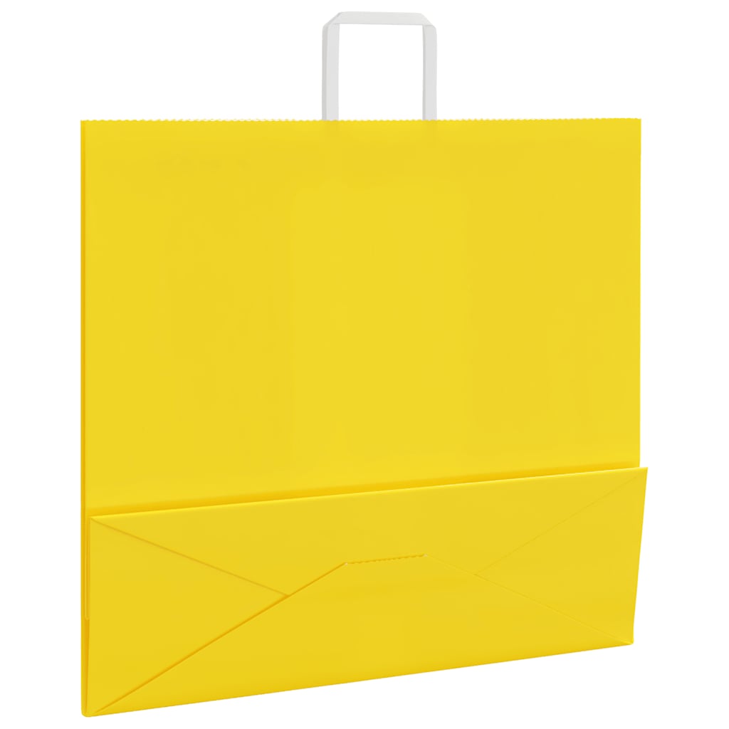 Sacchetti di Carta 50 pz con Manici Gialli 54x15x49 cm