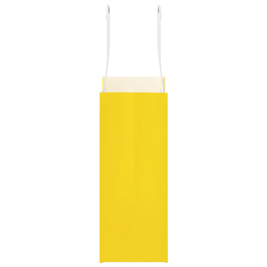Sacchetti di Carta 250 pz con Manici Gialli 15x8x21 cm