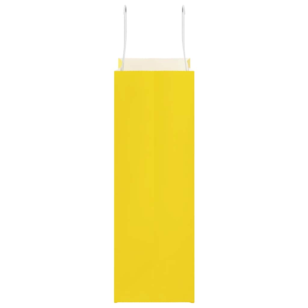 Sacchetti di Carta 250 pz con Manici Gialli 21x11x31 cm