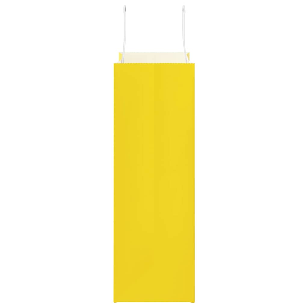 Sacchetti di Carta 250 pz con Manici Gialli 26x12x35 cm