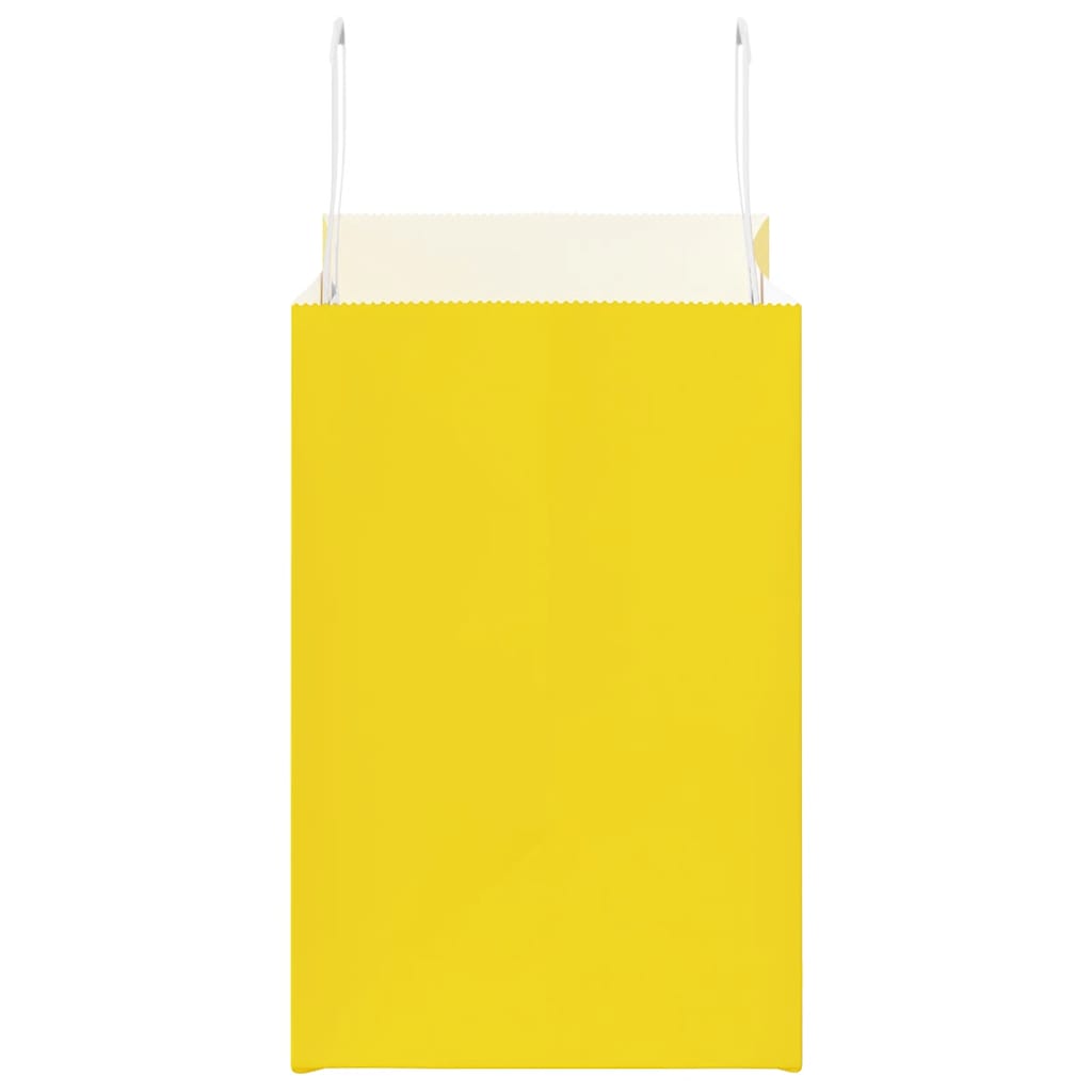 Sacchetti di Carta 250 pz con Manici Gialli 26x17x25 cm