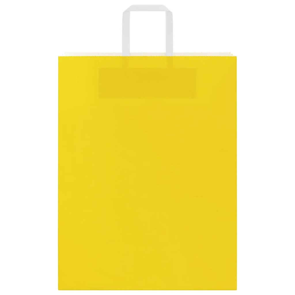 Sacchetti di Carta 250 pz con Manici Gialli 32x12x42 cm