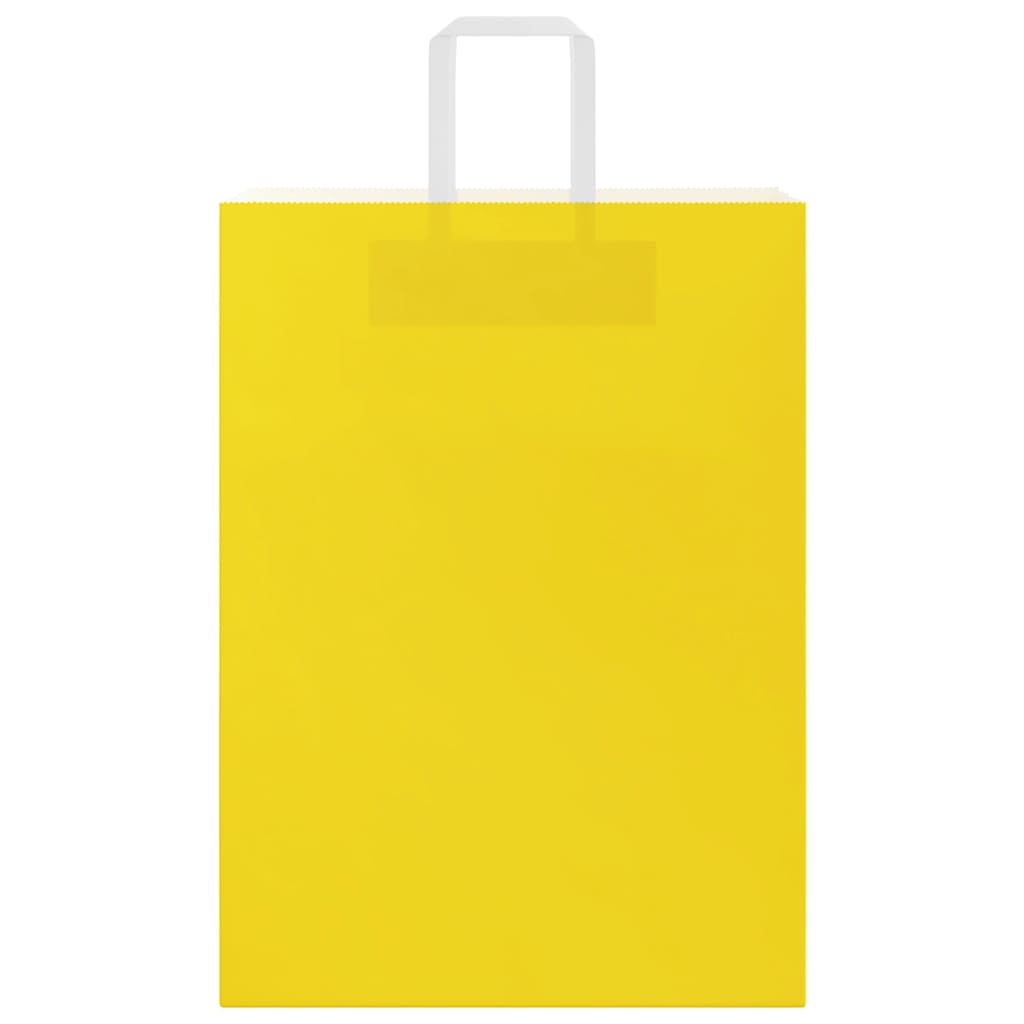 Sacchetti di Carta 250 pz con Manici Gialli 32x17x44 cm