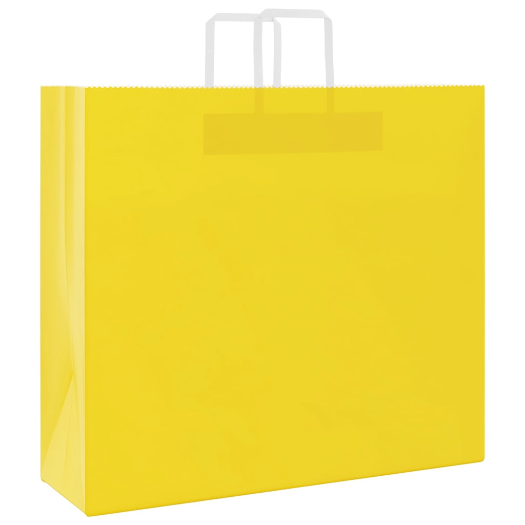 Sacchetti di Carta 250 pz con Manici Gialli 54x15x49 cm