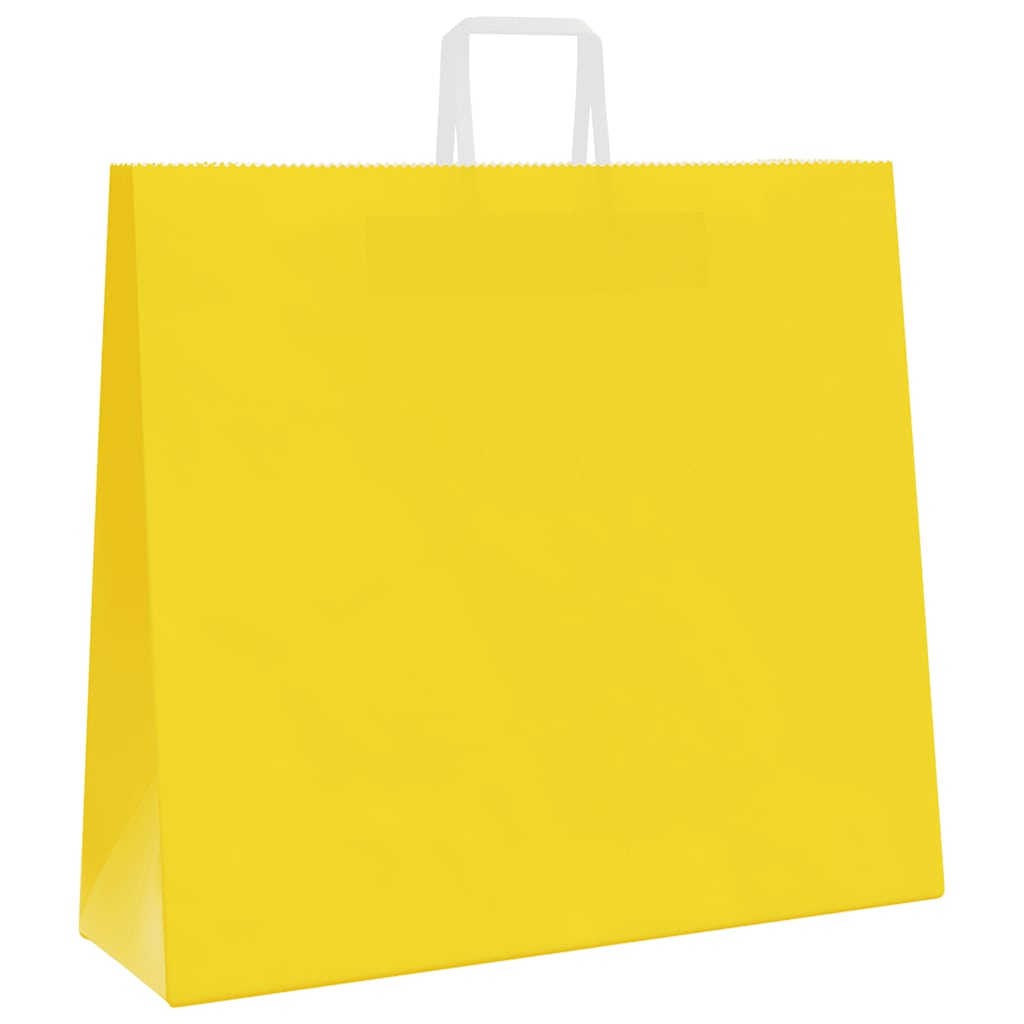 Sacchetti di Carta 250 pz con Manici Gialli 54x15x49 cm