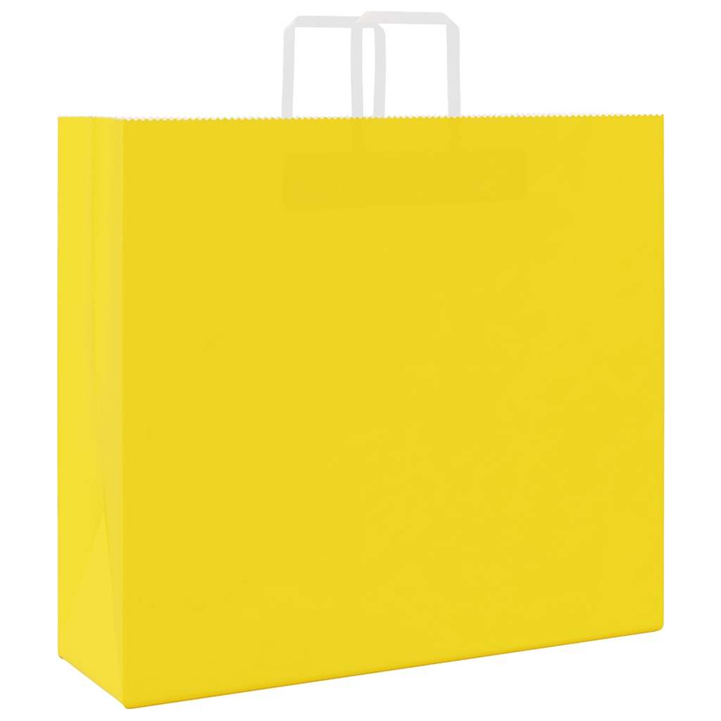 Sacchetti di Carta 250 pz con Manici Gialli 54x15x49 cm