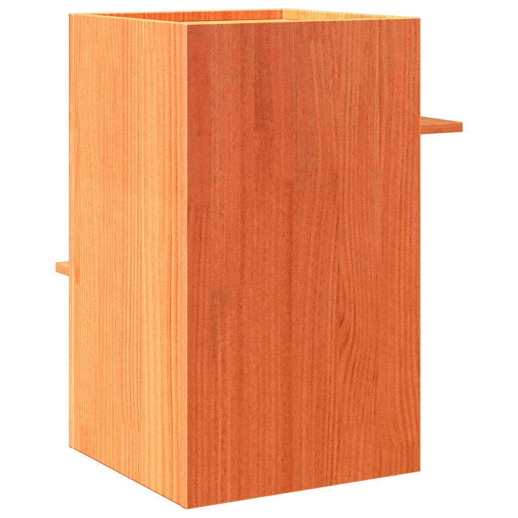 Cuccia per Gatti Marrone Cera 43x43x60cm Legno Massello di Pino