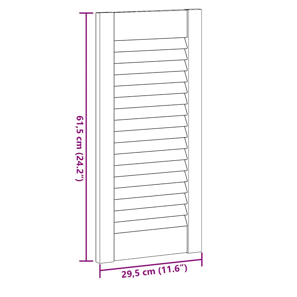 Ante con Design a Lamelle 2 pz 61,5x29,5 cm in Legno di Pino