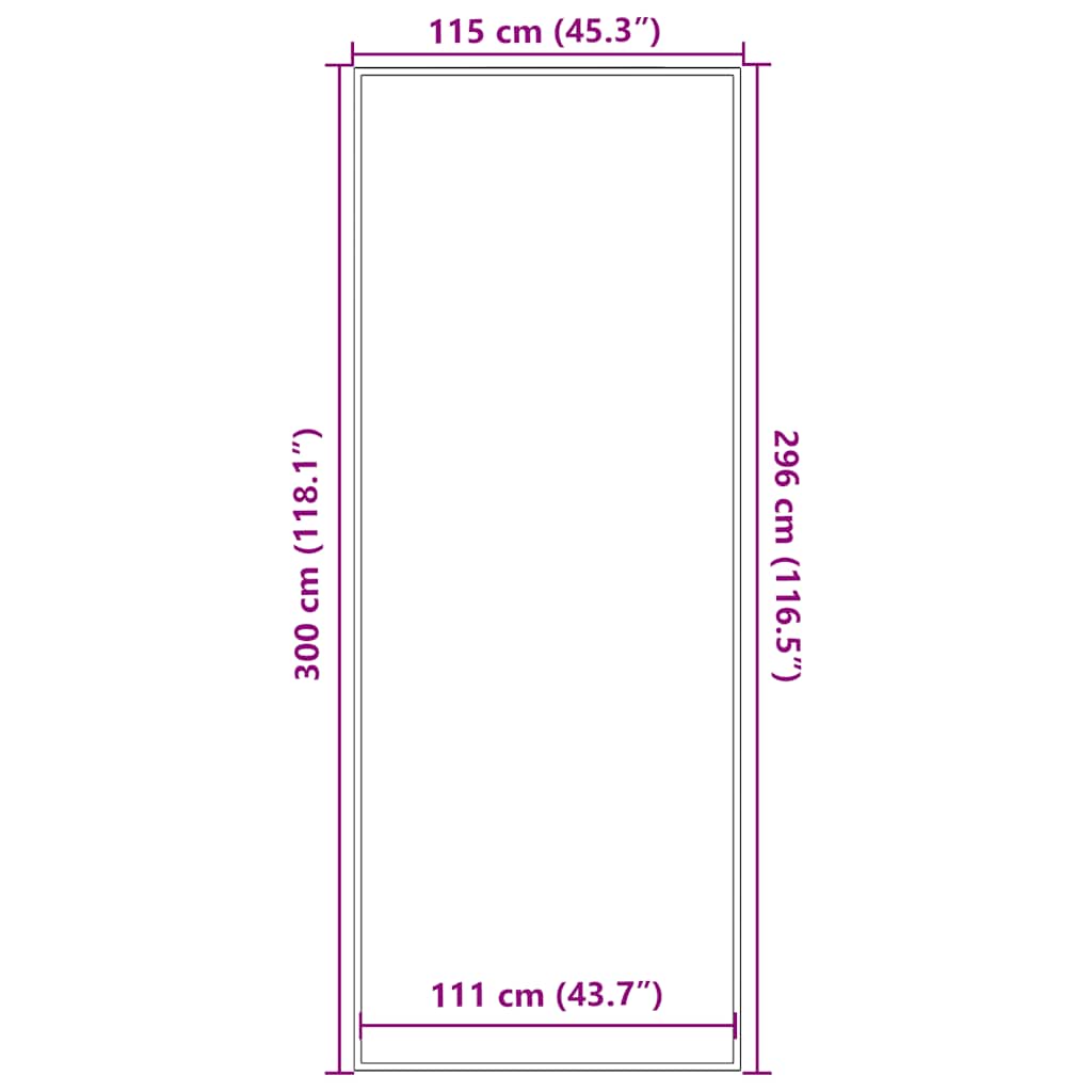 Zerbino Antracite 115x300 cm
